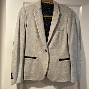 Zara USA size small heather grey one button closure knit blazer.